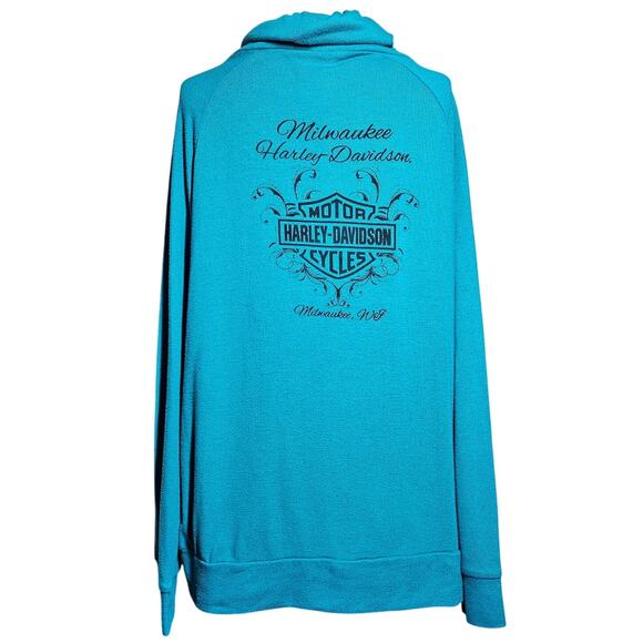 Harley Davidson Milwaukee WI  Blue Pull Over Top Size Large - Picture 2 of 4